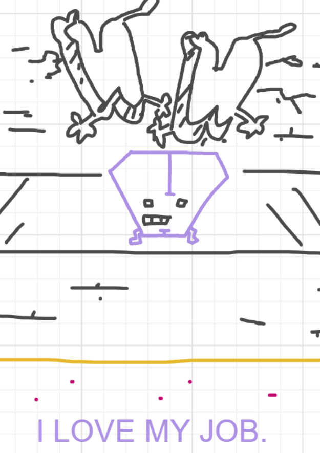 A panel from I've Been Everywhere, Man, episode nine of the Board Boards object show by Furretwalk/WalkingFurret.